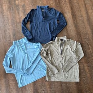 *lot of 3* Womens Vineyard Vines size med quarter zip tops, (sankaty & perform.)